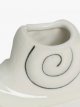 Stoneware Snail Planter, White