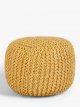 Chunky Knitted Pouffe, Mustard