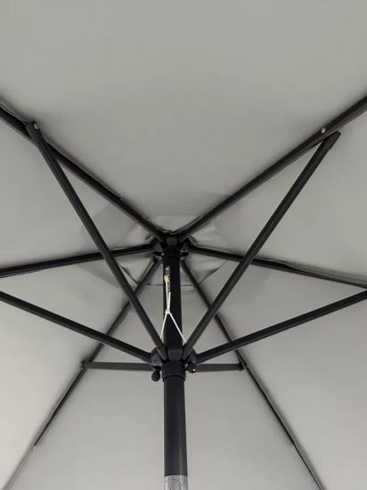 Aluminium Wind-Up Parasol, 2.7m, Grey
