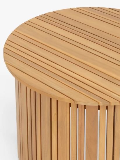 Nesting Round Garden Coffee Tables, Set of 2, (Acacia Wood), Natural