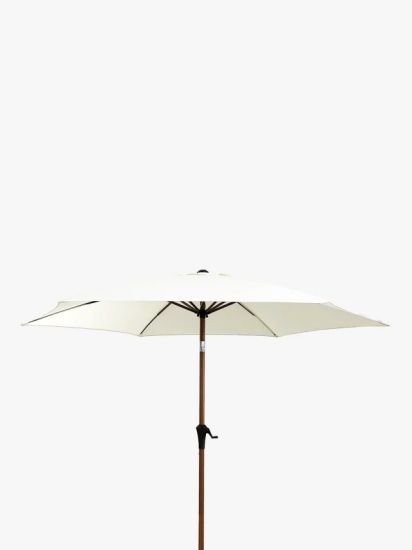 Wood-Effect Wind-Up Parasol, 2.7m