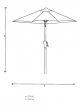 Aluminium Wind-Up Parasol, 2.7m