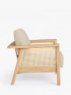 Rattan Garden Lounge Chair, (Acacia Wood), Natural