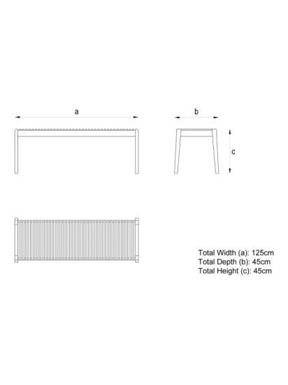 2-Seater Garden Bench,(Acacia Wood), Natural